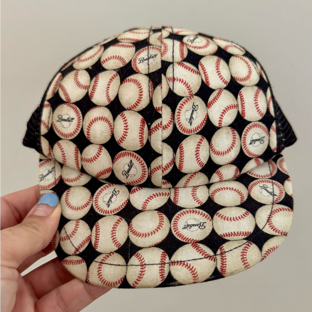 Baseball Print Trucker George Hats – Adjustable Snapback Cap | Infant Size